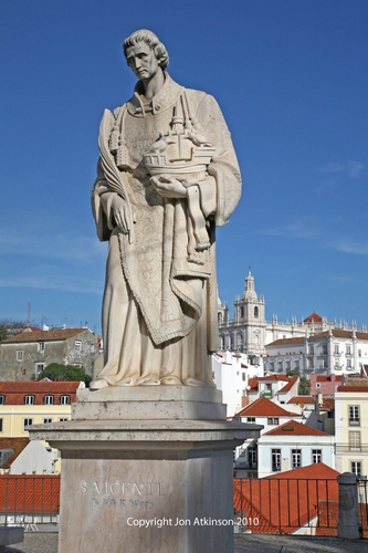 Statue of São Vincente (St. Vincent). Lisbon. Portugal.